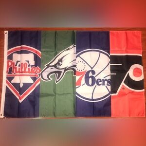 Philadelphia Teams  3’ X 5’ Flag Banner Decor  Eagles Flyers Phillies 76ers All